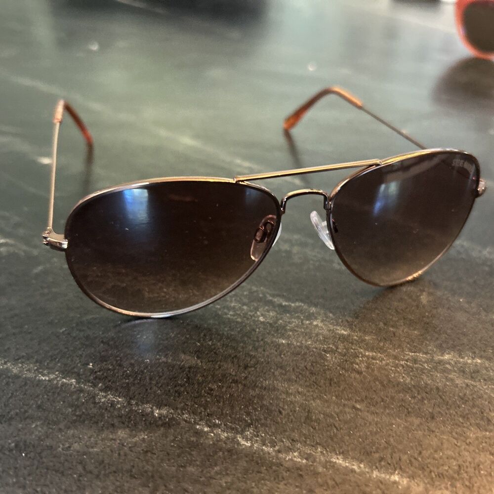 Steve Madden Rose Gold Aviator Sunglasses Brown Gradient Lenses